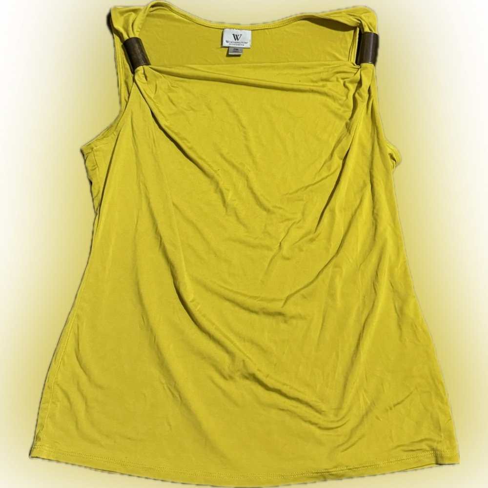 Women's Yellow Draped Tank Top